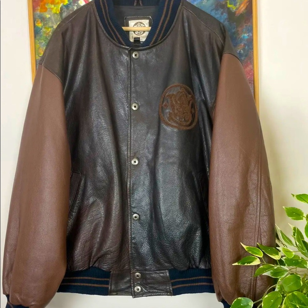 1990s Vintage Leather Smith and Wesson Jacket.